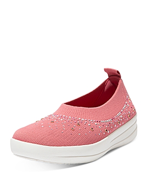 FITFLOP FITFLOP WOMEN'S UBERKNIT EMBELLISHED SLIP ON SNEAKERS,DV5