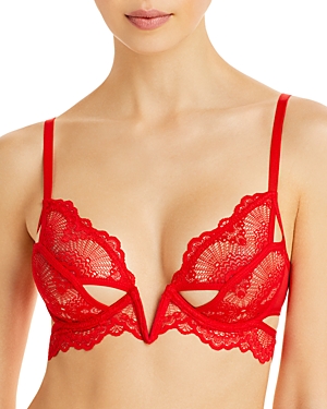 Thistle & Spire Kane Cutout Lace Underwire Bra In Blood Orange