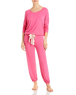 Eberjey Gisele Slouchy Pajama Set In Fandango Pink/bellini