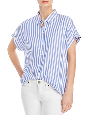 Beachlunchlounge Short Sleeve Button Up Shirt In Blue Skies