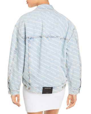alexanderwang.t Falling Back Logo Denim Jacket | Bloomingdale's