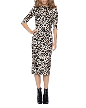 Alice and Olivia Delora Leopard Print Fitted Dress