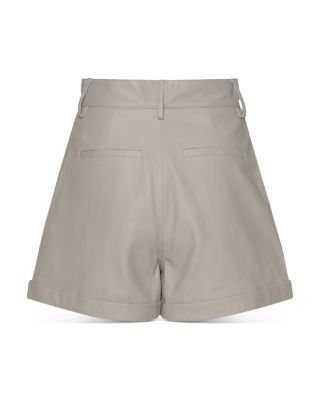 white leather shorts womens