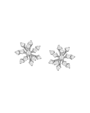 Hueb 18K White Gold Luminus Diamond Cluster Stud Earrings