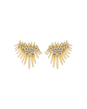 Shop Hueb 18k Yellow Gold Tribal Diamond Cluster Statement Earrings
