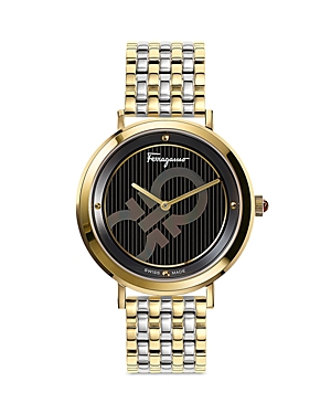 Ferragamo Logomania Watch, 36mm In Gold