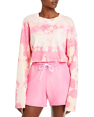 Cotton Citizen Tokyo Long-sleeve Cropped Tee In Hot Pink Blast