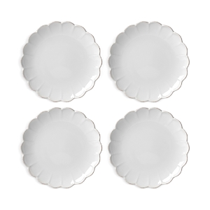 Lenox French Perle Scallop Accent Plates, Set Of 4 In White