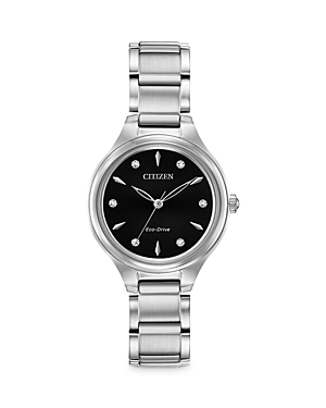Citizen Eco-drive Women's Corso Diamond-accent Stainless Steel Bracelet Watch 29mm In Silver