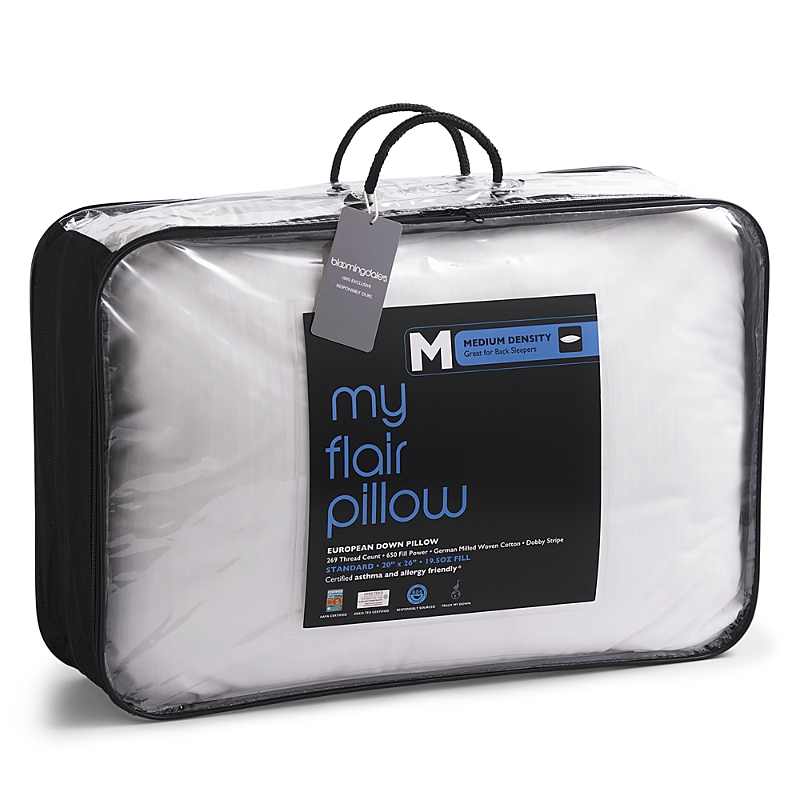 Bloomingdale's My Flair Asthma & Allergy Friendly Down Standard Medium Pillow - Exclusive In White