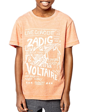 Zadig & Voltaire Boys' Kita Cotton Graphic Tee - Little Kid, Big Kid In Orange