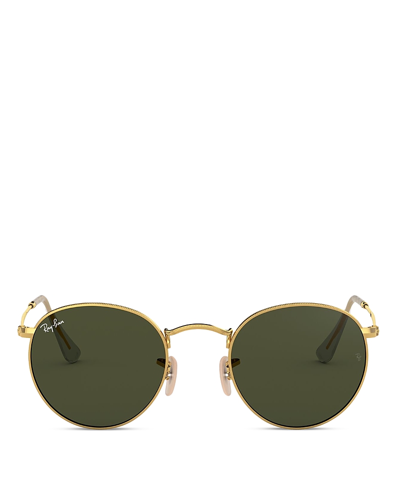 Ray Ban Ray-ban Icons Round Sunglasses, 53mm In Gold/green Solid