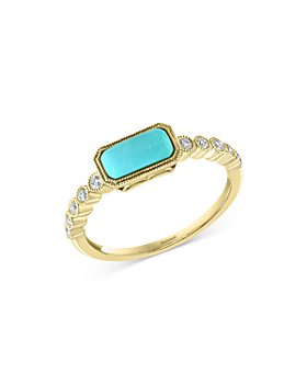 Bloomingdale's - Turquoise & Diamond Ring in 14K Yellow Gold - 100% Exclusive
