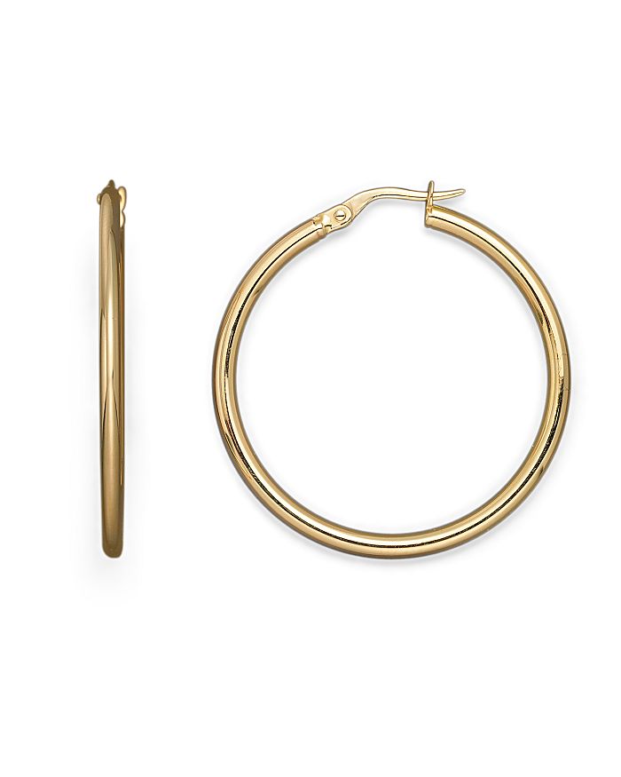 Shop Roberto Coin 18k Yellow Gold Round Hoop Earrings