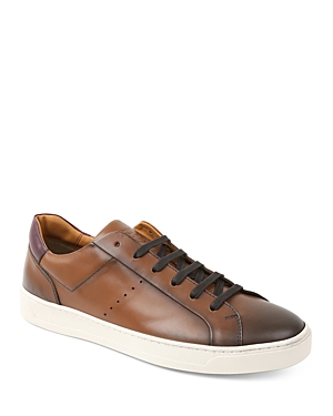 Shop Bruno Magli Dante Oxford Sneakers In Cognac Calf