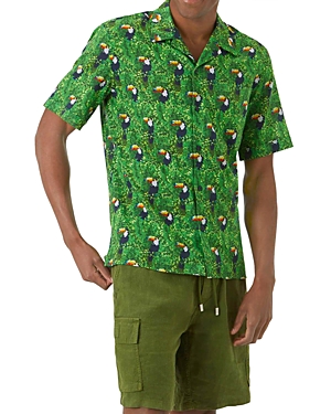 Vilebrequin Charli Parrot Print Classic Fit Camp Shirt