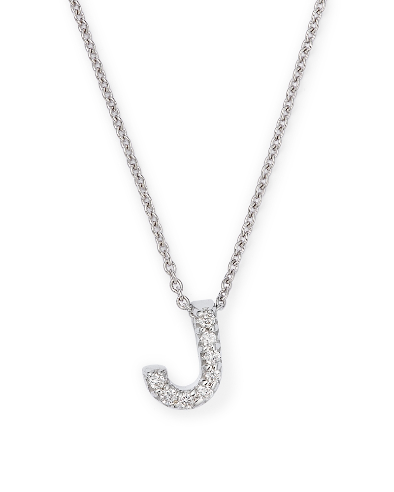 Roberto Coin 18K White Gold Initial Love Letter Pendant Necklace with Diamonds, 16