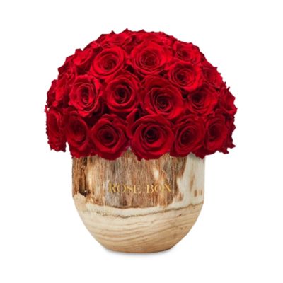 Rose Box Nyc Wooden Premium Half Ball of Roses