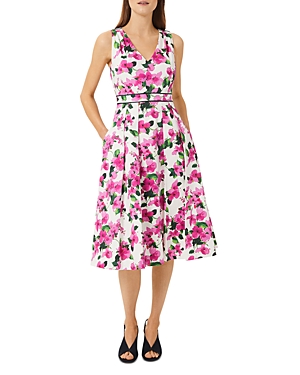 Hobbs London Olivia Floral Fit-and-Flare Dress