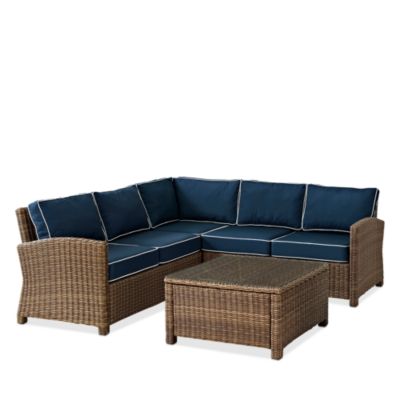 Sparrow & Wren Walton 4 Piece Outdoor Wicker Sectional Set