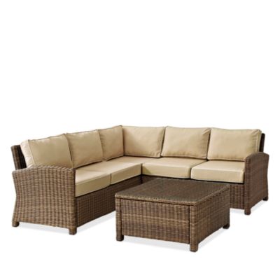 Sparrow & Wren Walton 4 Piece Outdoor Wicker Sectional Set