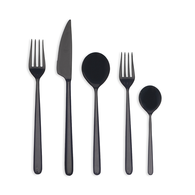 Mepra Linea Oro Nero 5-piece Place Setting In Black