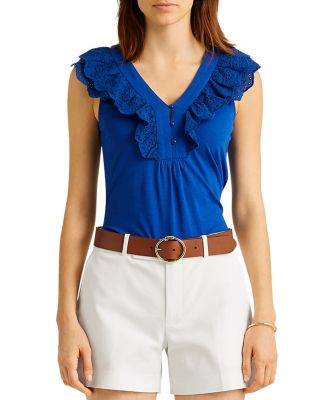 Ralph Lauren - Ruffled Sleeveless Top