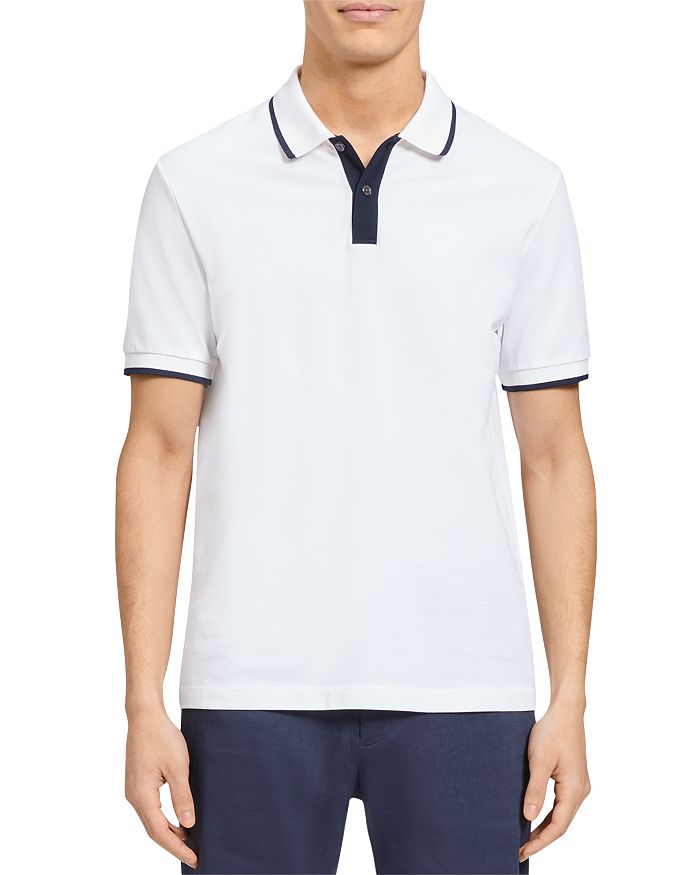 Theory Color Tipped Pique Polo Shirt | Bloomingdale's