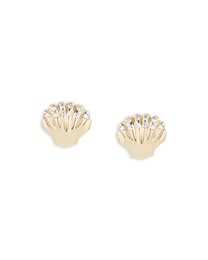 Adina Reyter 14k Yellow Gold Sea Creature Diamond Clamshell Stud Earrings In Gold