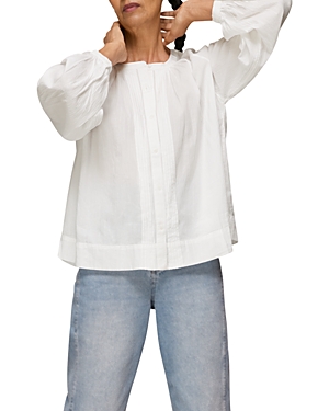 Whistles Jessie Cotton Blouse In White