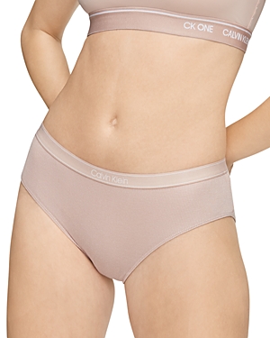 Shop Calvin Klein Pure Ribbed Hipster In Honey Almond