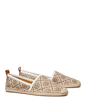 Tory Burch Leather-trimmed Jacquard Espadrilles In Hazel