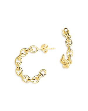 Sterling Forever 14k Gold Plated Sterling Silver Open Link Hoop Earrings In Gold