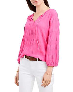 VINCE CAMUTO SMOCKED TEXTURED BLOUSE,9121050