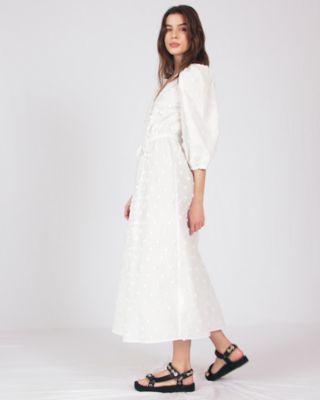 white christmas dresses Dolce Broderie Anglaise Embroidered Cotton Backless Midi Dress