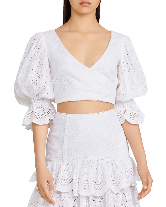 Significant Other Juliette Eyelet Crop Top | Bloomingdale's