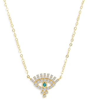 Bloomingdale's Blue & White Diamond Evil Eye Pendant Necklace In 14k Yellow Gold, 0.25 Ct. T.w. - 100% Exclusive