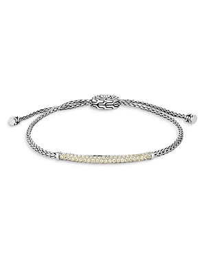 John Hardy Sterling Silver Classic Chain Rainbow Moonstone Small Pull Through Bracelet In Rainbow Moonstone/silver