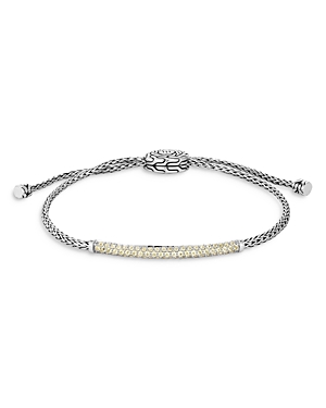 John Hardy Sterling Silver Classic Chain Rainbow Moonstone Small Pull Through Bracelet In Rainbow Moonstone