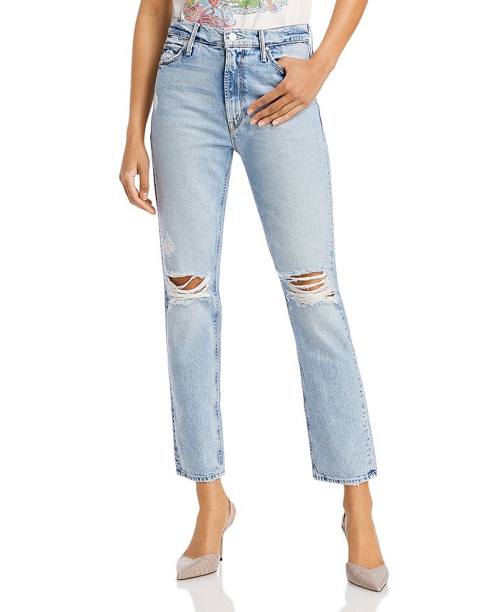 MOTHER The Dazzler Slim Fit Distressed Ankle Jeans in Lost It ...