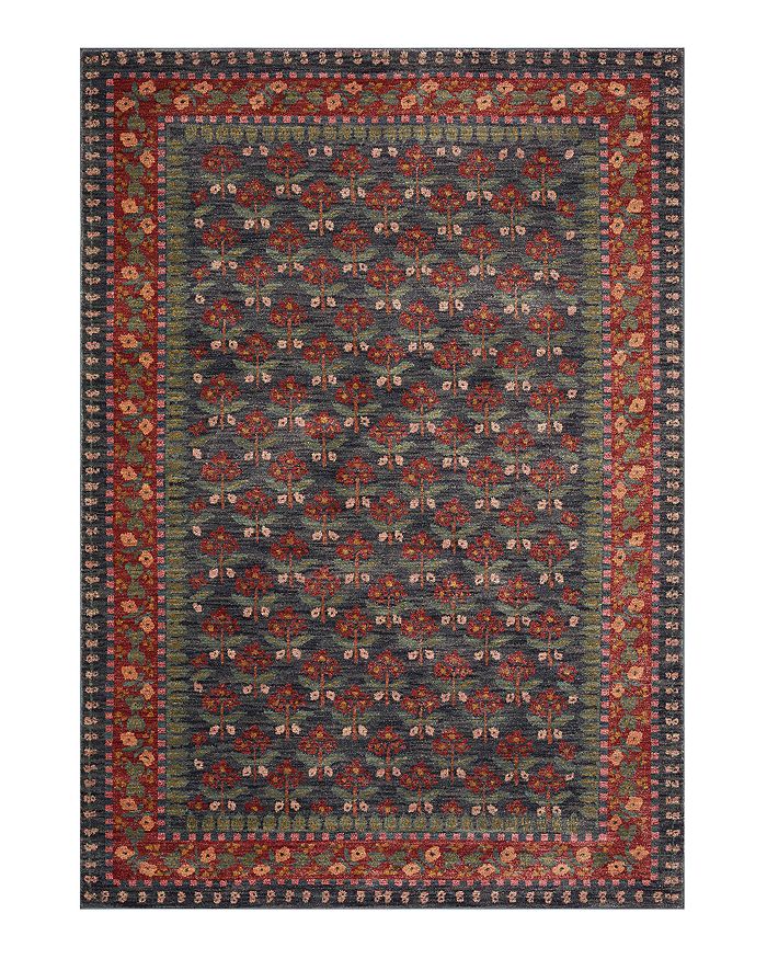 Rifle Paper Co Fiore Fio-02 Area Rug, 6'3 X 9' In Navy