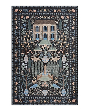 Rifle Paper Co Menagerie Men-03 Area Rug, 2'3 X 3'9 In Black