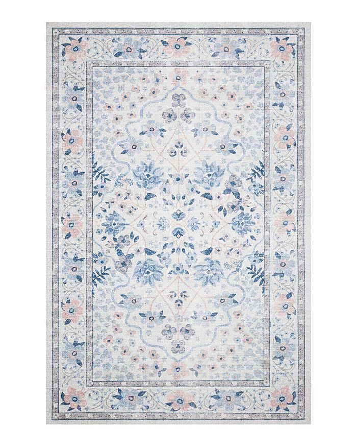 Rifle Paper Co Palais Pal-02 Area Rug, 7'6 X 9'6 In Snow/sky Blue