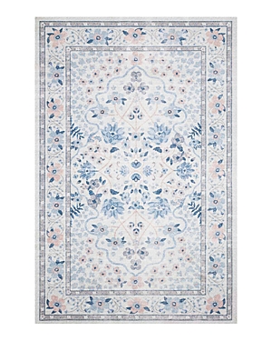 Rifle Paper Co Palais Pal-02 Area Rug, 5' X 7'6 In Snow/sky Blue