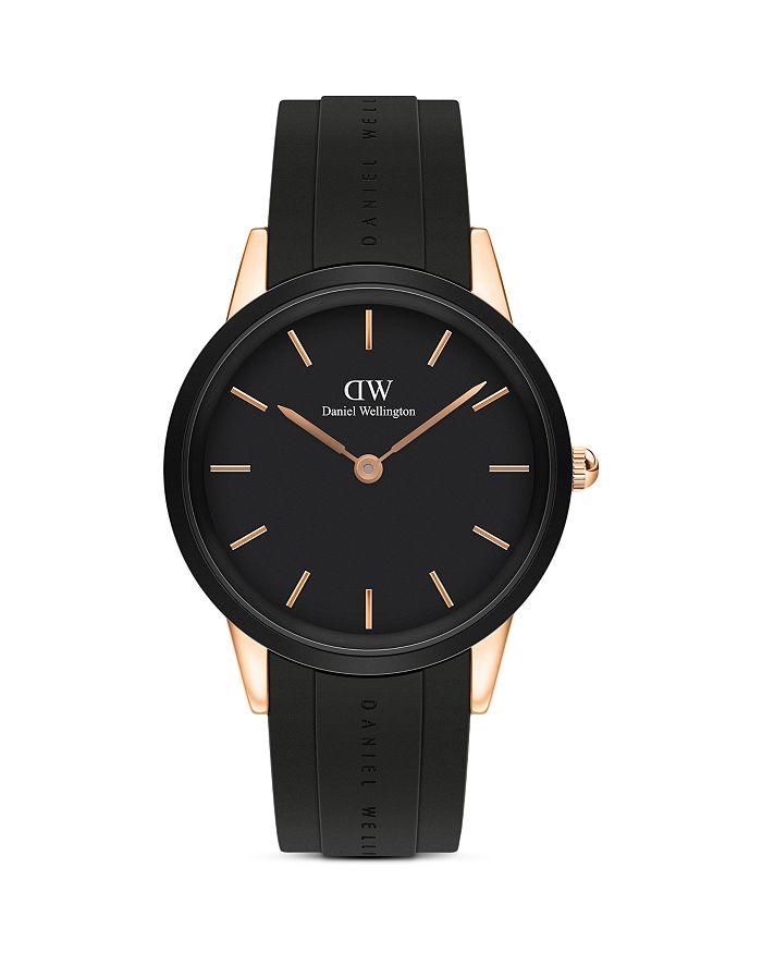 Daniel Wellington Men's Iconic Motion Rose Gold & Rubber Strap Watch/40mm In Black