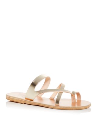 leather toe ring sandals women's