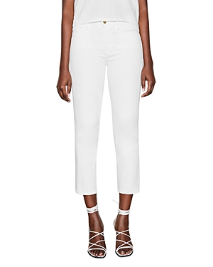 Frame Le High Rise Straight Ankle Jeans in Blanc