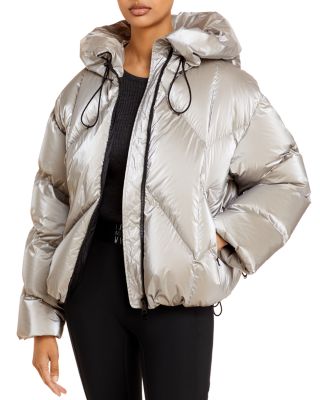 moncler cropped puffer jacket women's