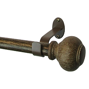Elrene Home Fashions Rhinebeck Adjustable Curtain Rod with Faux Wood Ball Finials, 28-48