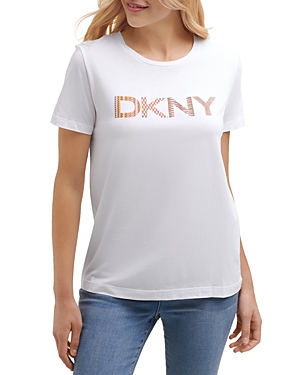 DKNY TRIBAL PRINT LOGO TEE,P0EBDCNA